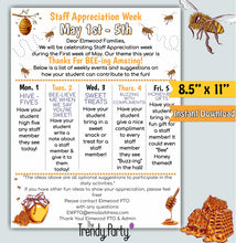 Load image into Gallery viewer, Bee Teacher & Staff Appreciation Week Parent Flyer | Bee-ing Amazing Theme