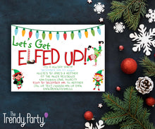 Load image into Gallery viewer, Let's Get Elfed Up Christmas Party Invitation