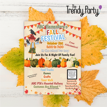 Load image into Gallery viewer, Fall Festival Flyer with Scarecrow