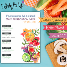 Load image into Gallery viewer, Farmers Market Staff Appreciation Week Flyer | Fully Editable & Instant Download