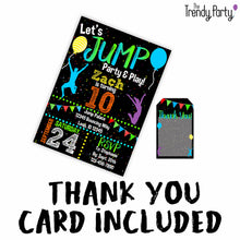 Load image into Gallery viewer, Jump Themed Birthday Invitation & Thank You Tag