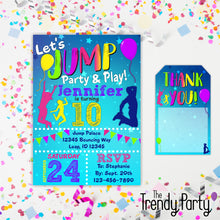 Load image into Gallery viewer, Jump Themed Birthday Invitation & Thank You Tag