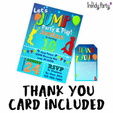 Load image into Gallery viewer, Jump Themed Birthday Invitation & Thank You Tag
