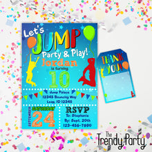 Load image into Gallery viewer, Jump Themed Birthday Invitation & Thank You Tag