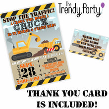 Load image into Gallery viewer, Construction Birthday Party Invitation & Thank You Card