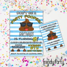 Load image into Gallery viewer, Party Pooper Emoji Birthday Party Invitation