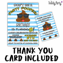 Load image into Gallery viewer, Party Pooper Emoji Birthday Party Invitation