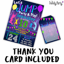 Load image into Gallery viewer, Jump Themed Birthday Invitation & Thank You Tag