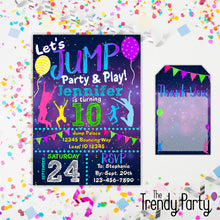 Load image into Gallery viewer, Jump Themed Birthday Invitation & Thank You Tag