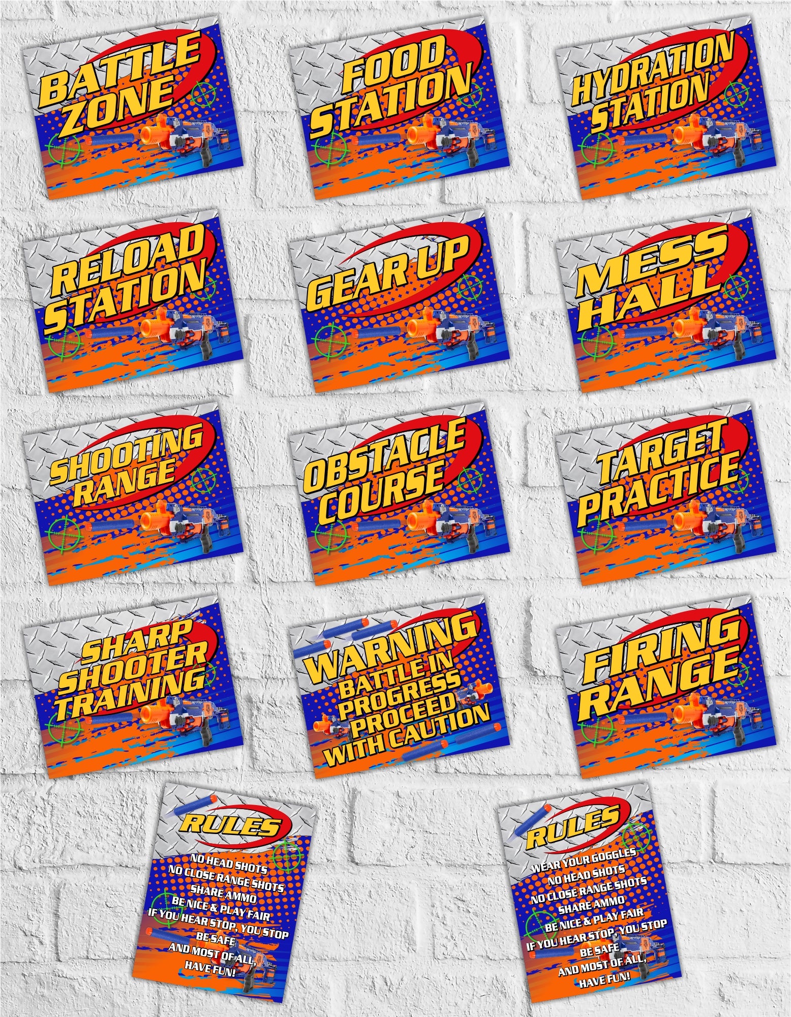 nerf-party-battle-instant-printable-signs-pack-the-trendy-party for Free Printable Nerf Thank You Tags Nerf Party Battle Instant Printable Signs Pack – The Trendy Party for Free Printable Nerf Thank You Tags