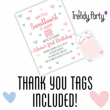 Load image into Gallery viewer, Sweetheart Birthday Invitation & Thank You Tags